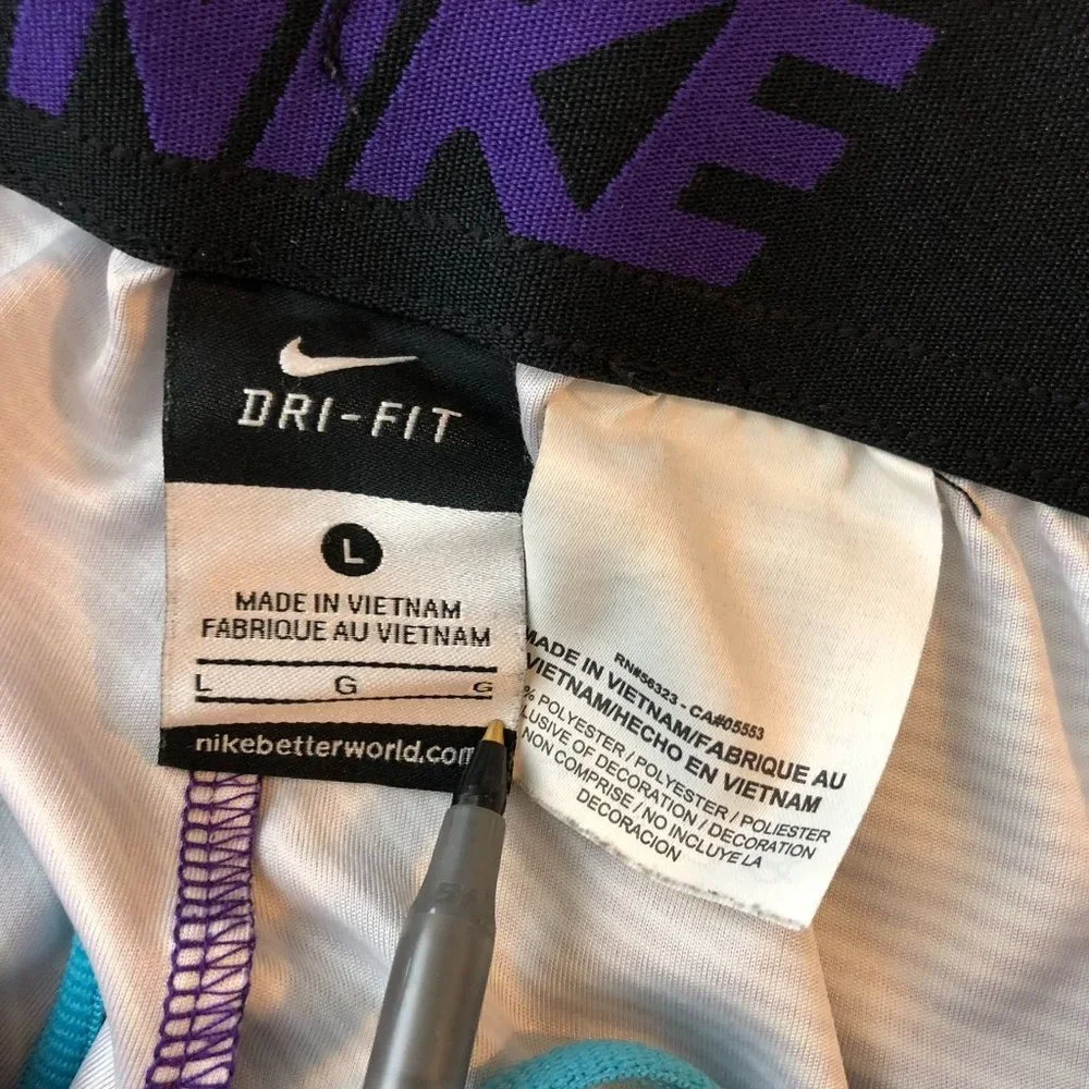 Nike Men's Blue DriFit Elastic Waist Logo Swoosh Activewear Shorts Size Large - Picture 4 of 4